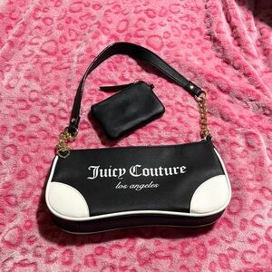 Juicy Couture Black and White Purse with Coin Pouch